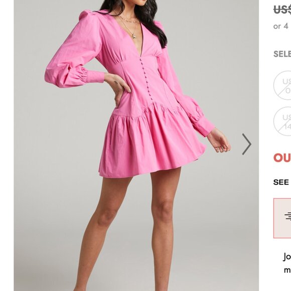 Showpo. Dresses & Skirts - Showpo - Carlyle Mini Dress - Long Sleeve Corset Dress in Bright Pink Size 4